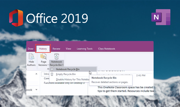 onenote desktop 2019