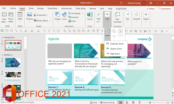 Microsoft Search in PowerPoint 2021