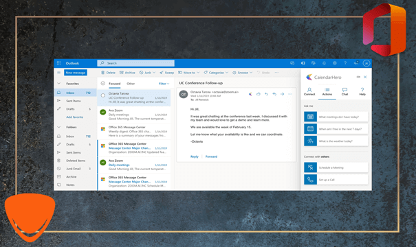 The Instant search and translation function in Outlook 2021