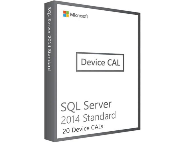 SQL Server 2014 Standard - 20 Device CALs, Client Access Licenses: 20 CALs, image 